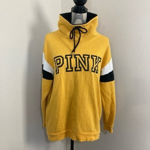 Pink by Victoria Secret Women’s Yellow Black White Crowl Sweatshirt Long Sleeves